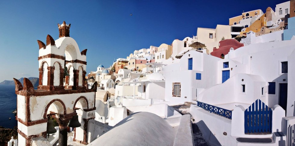 Bells of the Blue Domed Church in Santorini