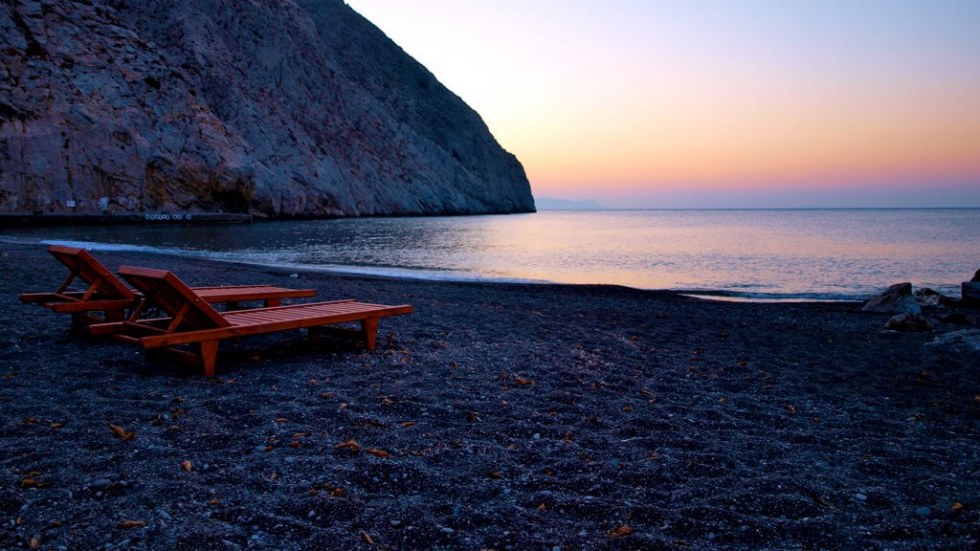 Black Beach in Santorini